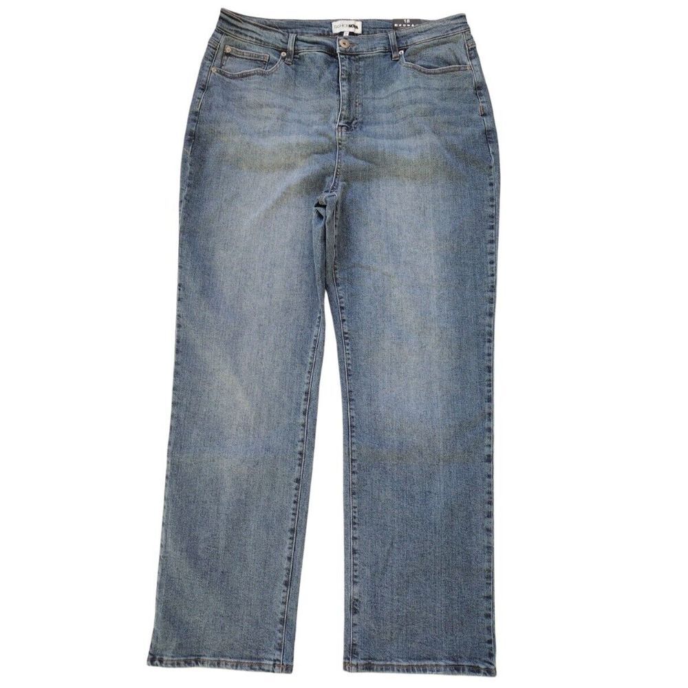 Fashion‎ Nova Jeans Women 18 Blue Denim High Rise Straight Leg Stretch Casual